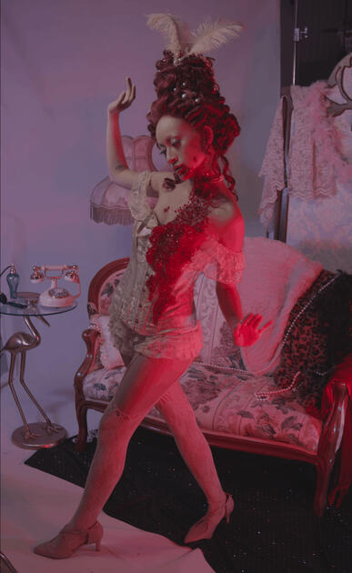 Cage Wig | built and ventilated by AnnaLee, makeup by AnnaLee, costume by AnnaLee, set dec by August Le-Hoang