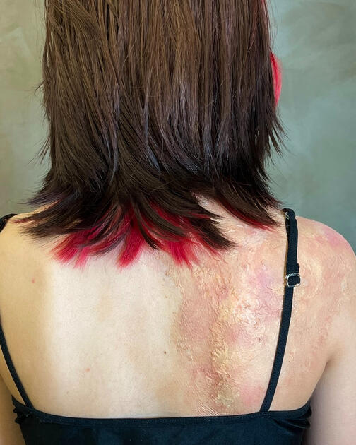 Tissue Paper and Latex Burn | applied by AnnaLee