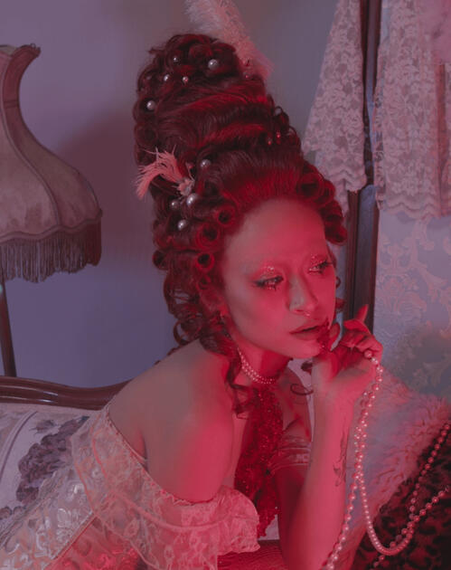 Cage Wig | built and ventilated by AnnaLee, makeup by AnnaLee, costume by AnnaLee, set dec by August Le-Hoang